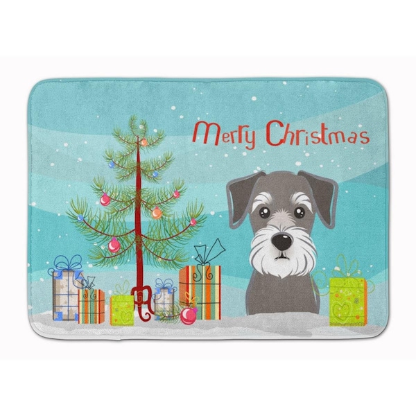 Carolines Treasures Christmas Tree and Schnauzer Machine Washable Memory Foam Mat BB1578RUG - main